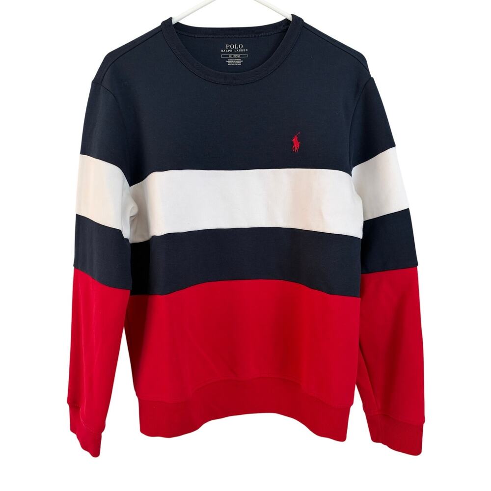 Polo Ralph Lauren Colorblock Pullover Sweatshirt Red/White/Blue Men's Medium